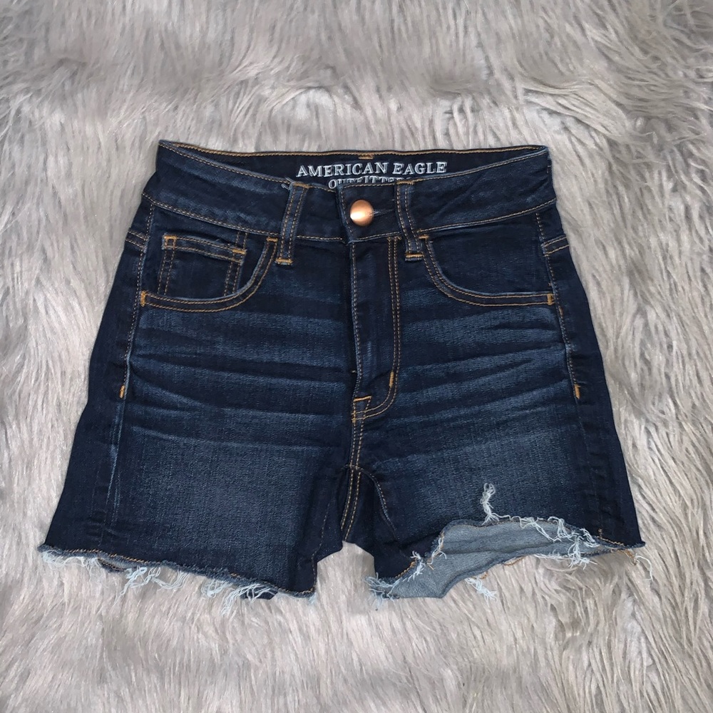 AE Dark Blue Jean Shorts size 00 Super stretchy